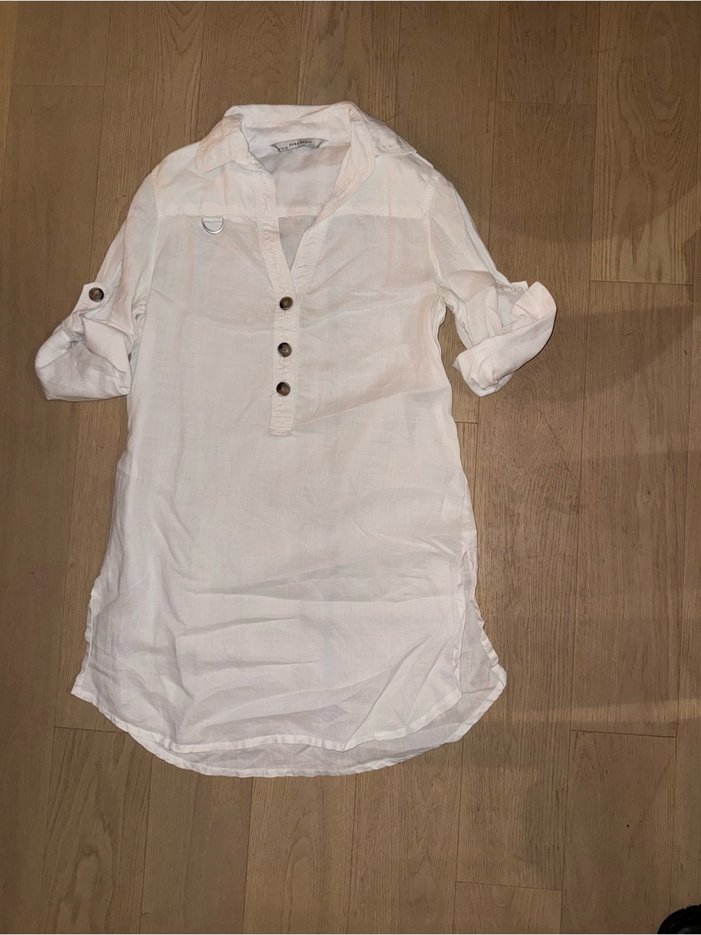 Zara Basic White Linen Shirt Dress / Tunic